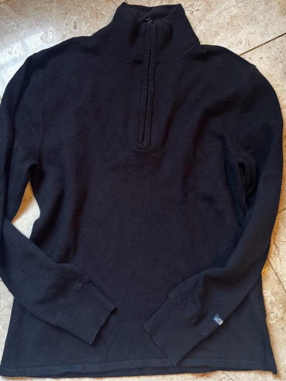 The North Face Black Zip-Neck Wool Sweater